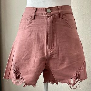 Stylish Washed Brick Distressed Women Shorts by 143 Story